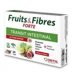 Fruits et Fibres Forte Transit Intestinal Action Rapide - 24 Cubes - Ortis Laboratoire